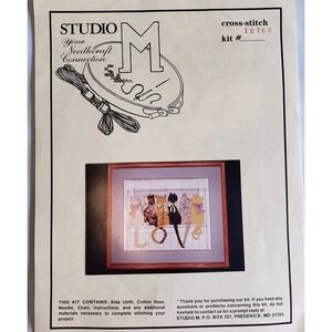 Studio M LOVE CATS 10"x12" #12763 Complete Cross Stitch Kit
